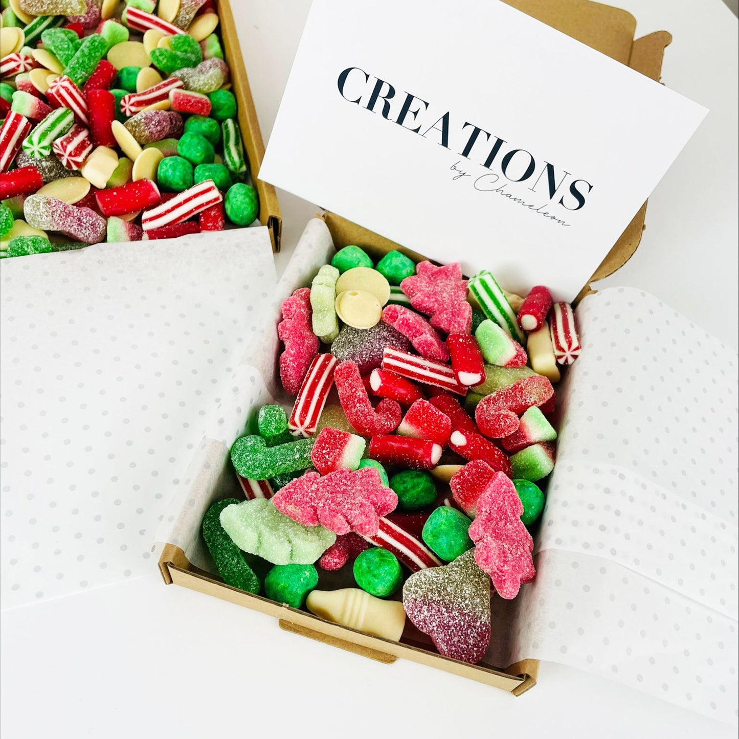 CHRISTMAS PICK & MIX Letterbox Gift 250g 500g 1KG or 1.75KG, Sweet Jar, Red White Green Xmas Gift Idea, Pick Mix Letterbox, Stocking Filler