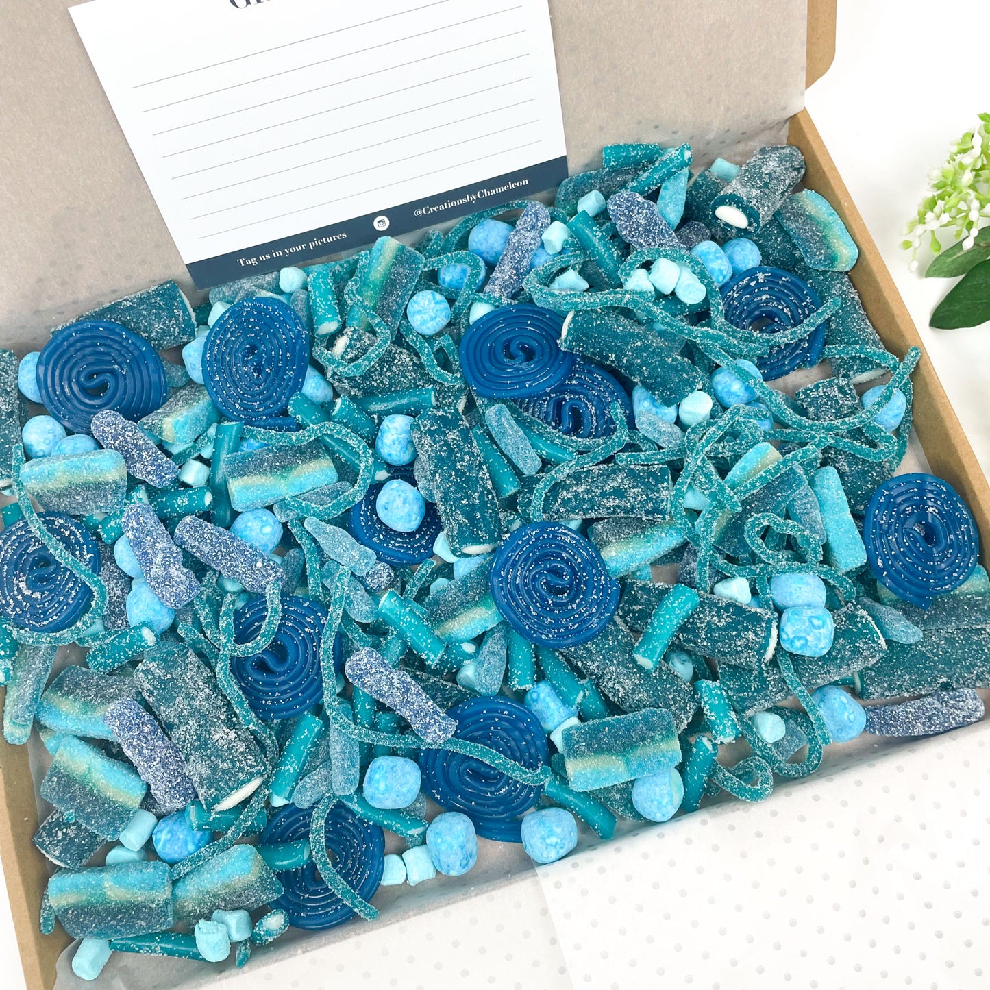 Blue Letterbox PICK & MIX 1000g, Blue Sweet Gift Box, Boys Birthday Sweet Gift Box, Blue Pick n Mix Letterbox, Fathers Day Gift, Blue Sweets