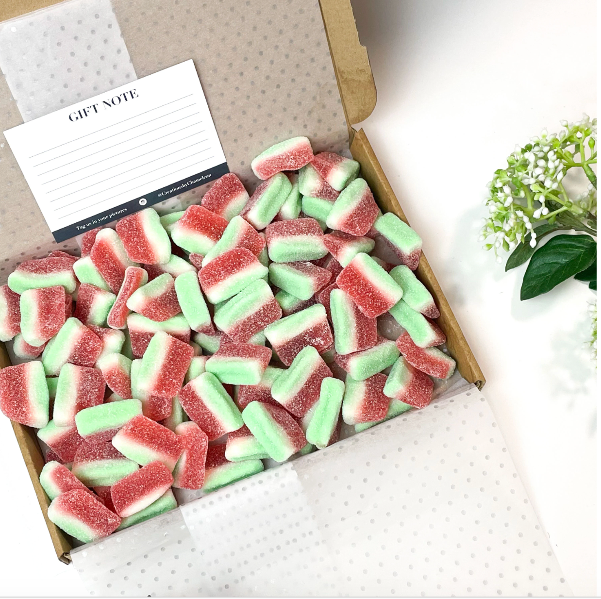 Fizzy Watermelons Sweet Box, Sweet Birthday Gift,Christmas Stocking Filler, Gift for Birthday Friend Family, 250g, 500g,1kg,1.75KG,Sweet Jar